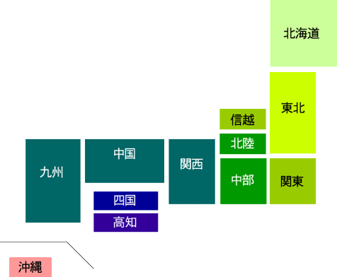 送料表：日本地図